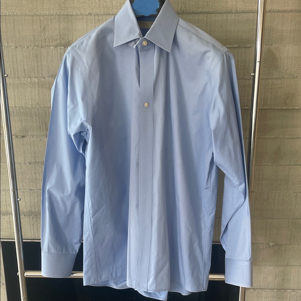 Classic French Blue Men's Dress Shirt
